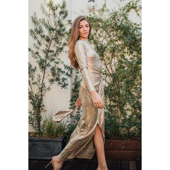 Significant Other Chloe Midi Dress Gold - Picture 6 of 9